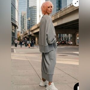 Locker Room Two-Piece Sweatshirt and Skirt, Heather Gray, like NEW!